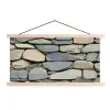 Stenen - Rustiek - Grijs textielposter latten blank klein -3d