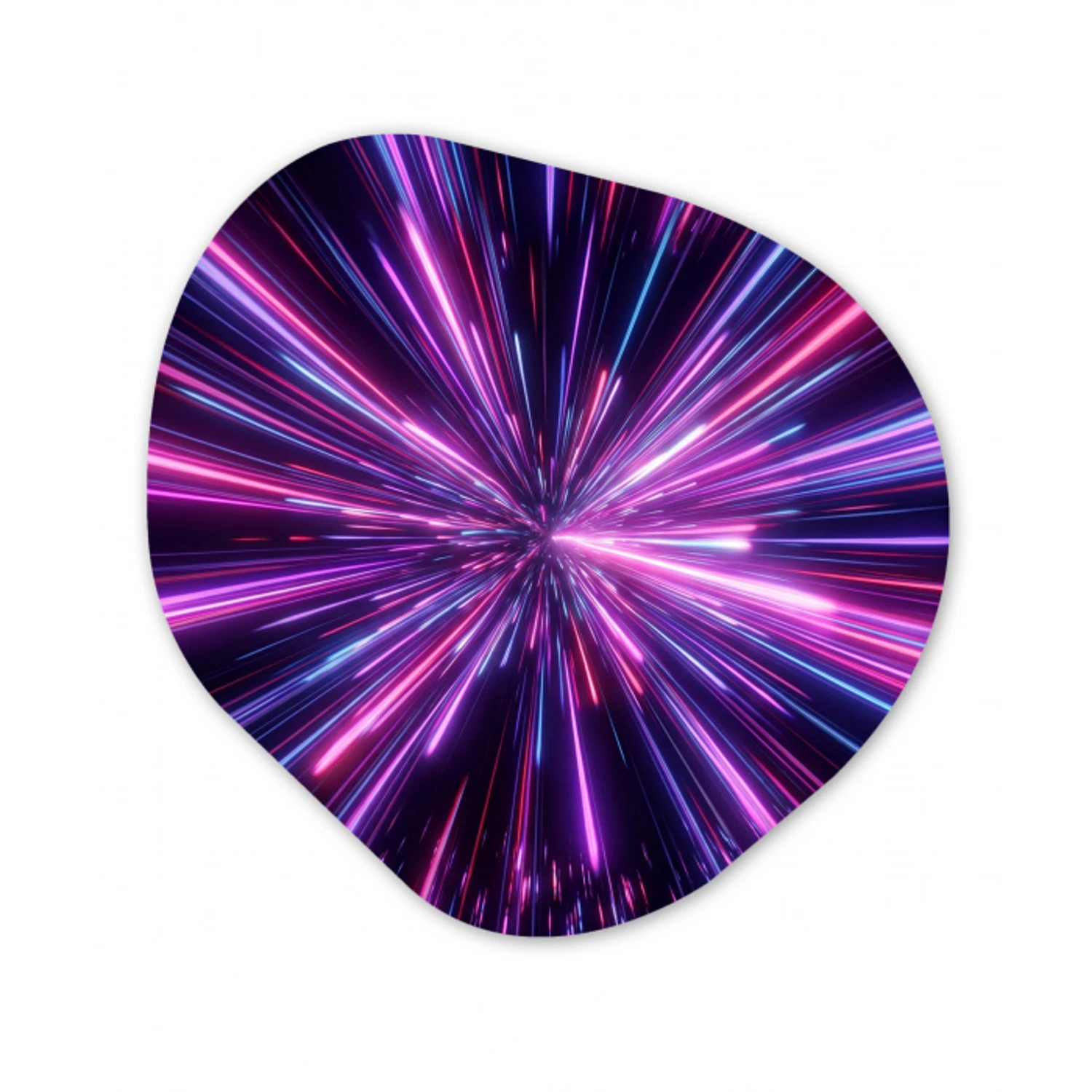 Lichtsnelheid - Ruimte - Roze - Paars Wandcirkel Organisch Forex 3mm klein -3d