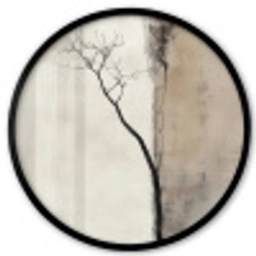 Wabi sabi - Plant - Beige Fotolijst rond zonder passe partout klein -3d