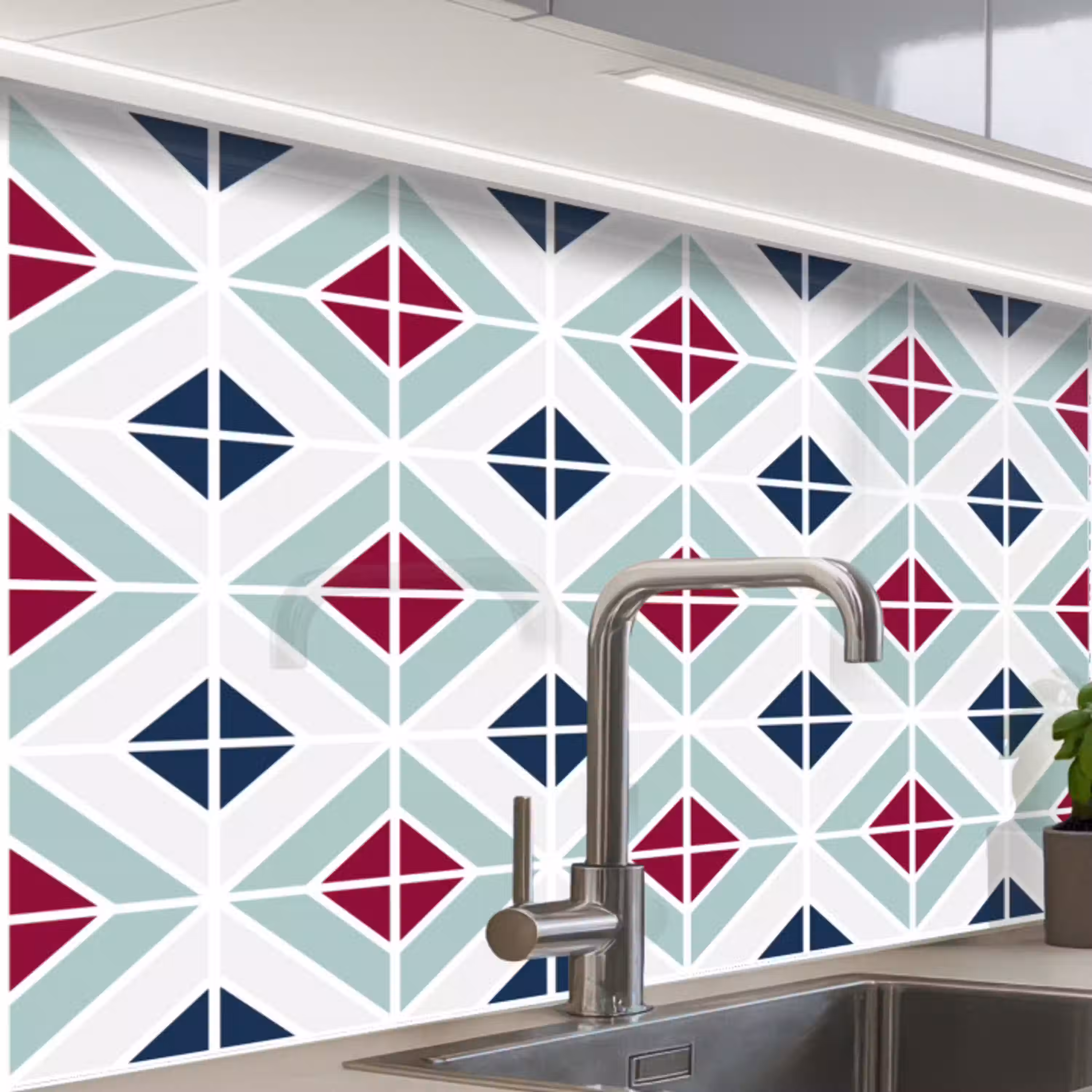 Patronen - Tegel - Abstract keuken achterwand 2 middel 865 -zzzz3d_schuin
