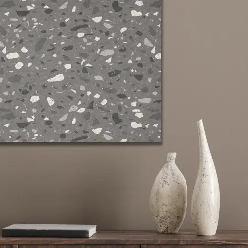 Terrazzo -  Patroon - Grijs PET vilt klein 837 -sfeer6_closeup