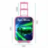 Sportauto - Groen - Snelheidslijnen - Neon Kinderkoffer - Roze klein -productfoto_formaten