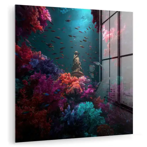 Standbeeld - Zeebodem - Koraal - Kleurrijk plexiglas 5mm klein -zzzproduct_nieuw