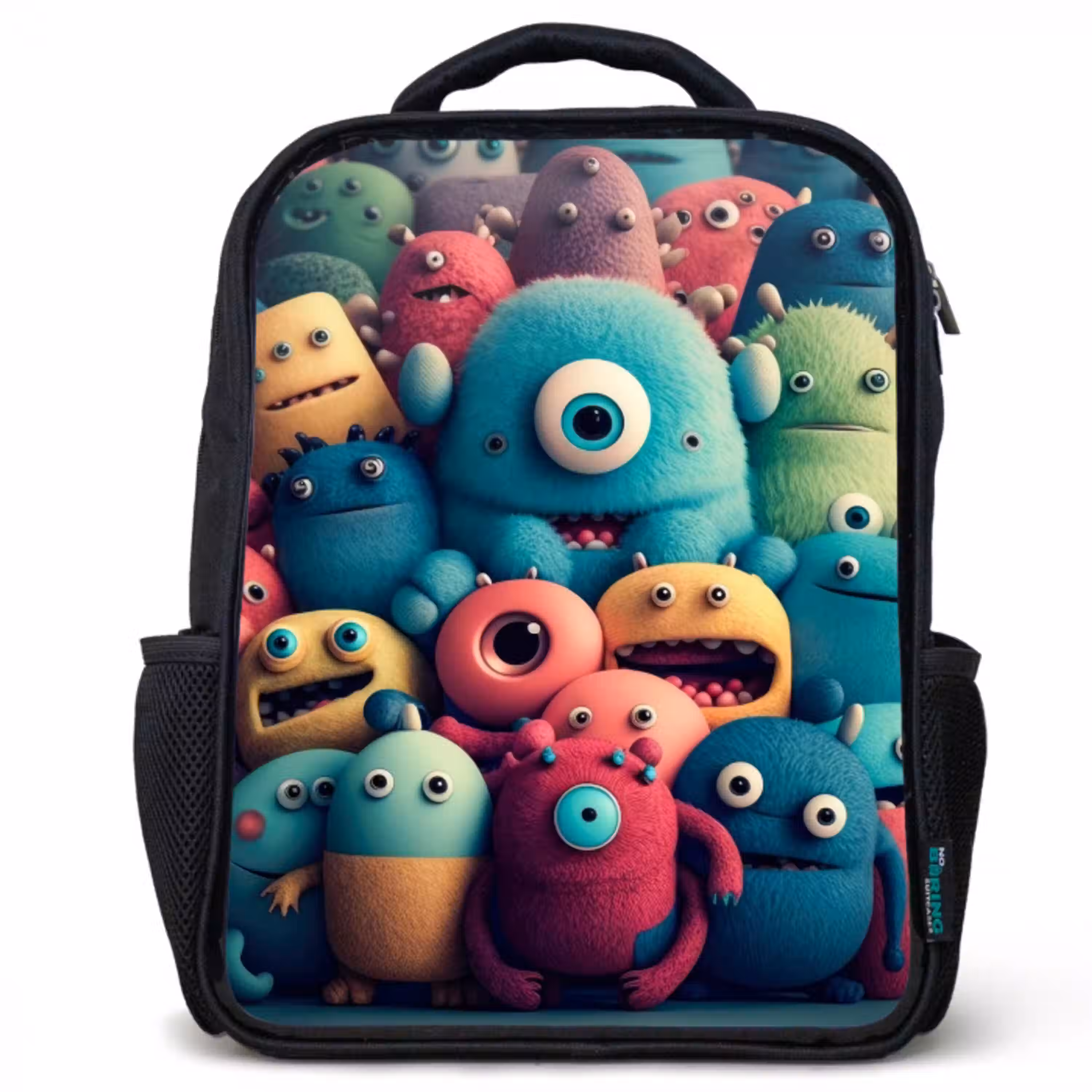 Monster Menigte Rugzak - Zwart middel -3d