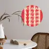 Strepen - Rood - Try again Wandcirkel behangsticker klein -sfeer3