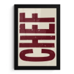 Chef - Rood - Japandi - Vintage fotolijst zwart zonder passe partout klein -3d