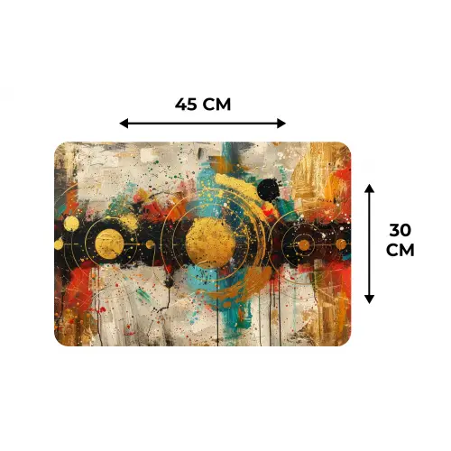 Kunst - Abstract - Aesthetic - Goud Placemat vinyl groot -specs