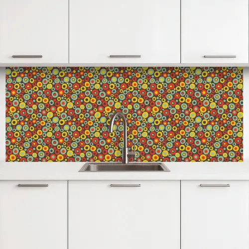 Patroon - Jaren 70 - Retro - Bubbel keuken achterwand 2 middel 871 -3d