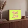 Groen - Roze bonjour - art-deco Light Box met batterij (Wandlamp) middel -sfeer2