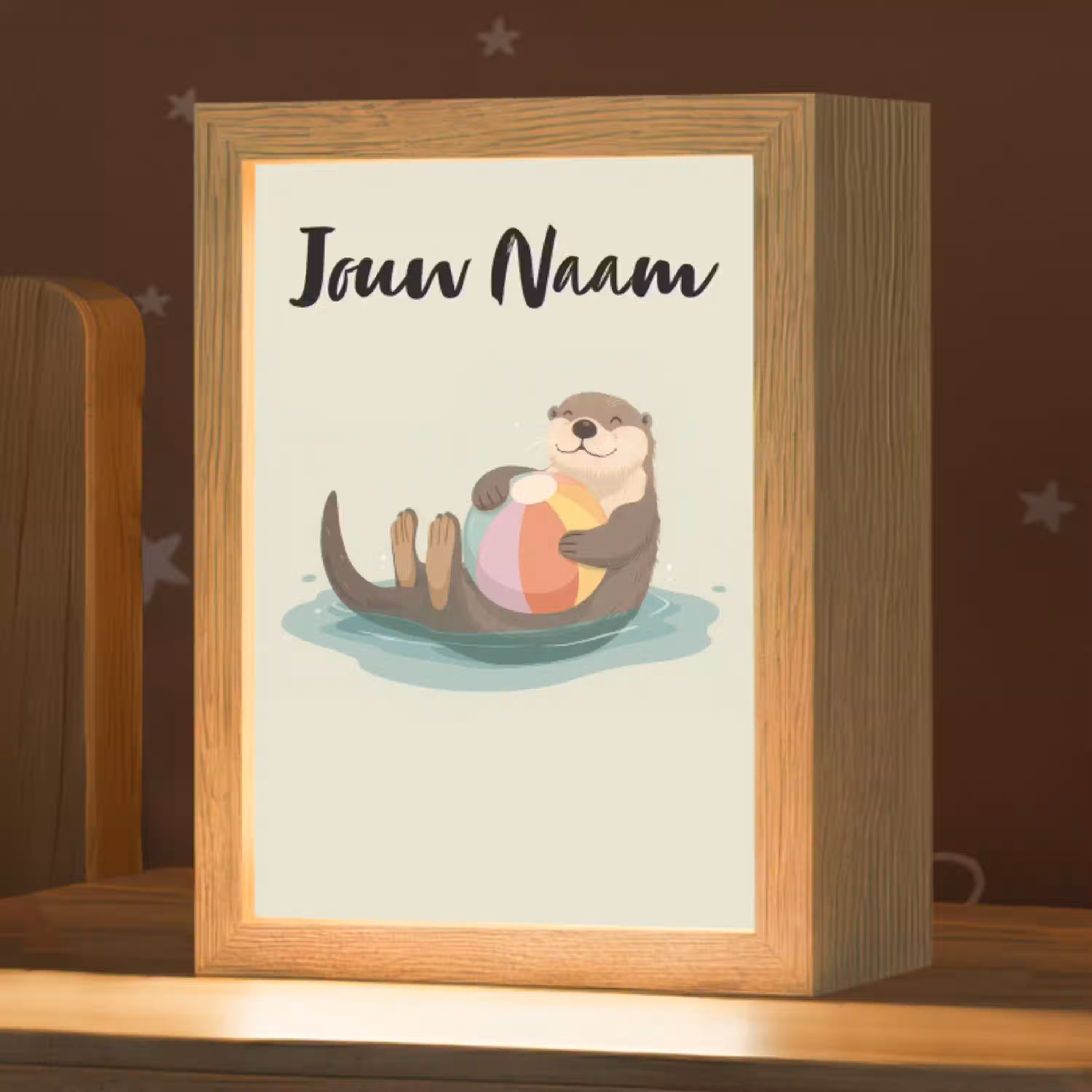 Otter - Strandbal - Kleurrijk Light Box met kabel (Kinderlampje) klein -zzz_3d_website