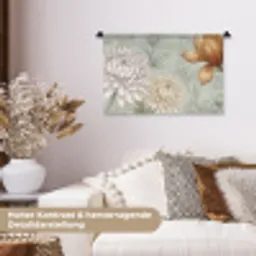 Illustratie - Bloemen - Groen Wandkleed katoen klein -tsfeer1_DE