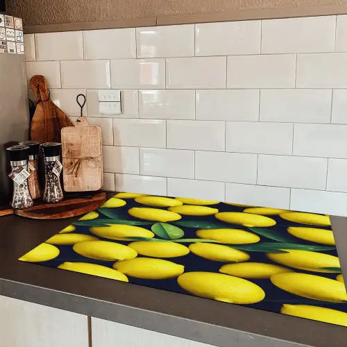 Gele - Citroenen - Druppels - Fruit Inductie beschermer vinyl 3mm klein 276 -sfeer3