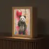 Graffiti - Panda - Ballon - Street art - Dier Light Box met kabel (Tafellamp) klein -z3d_website