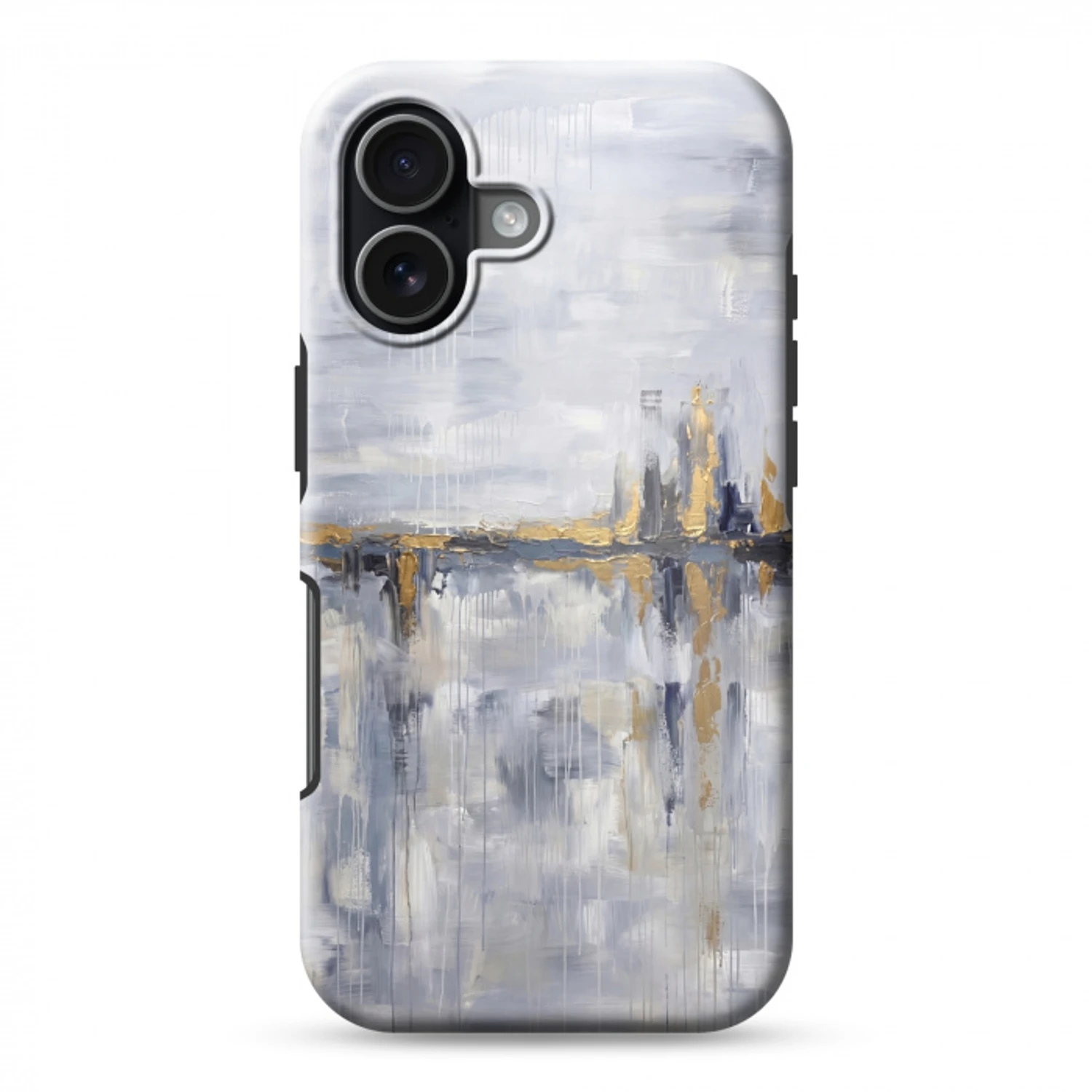Abstract - Structuur - Goud - Grijs - Modern Toughcase MagSafe Apple iPhone 17 klein -3d