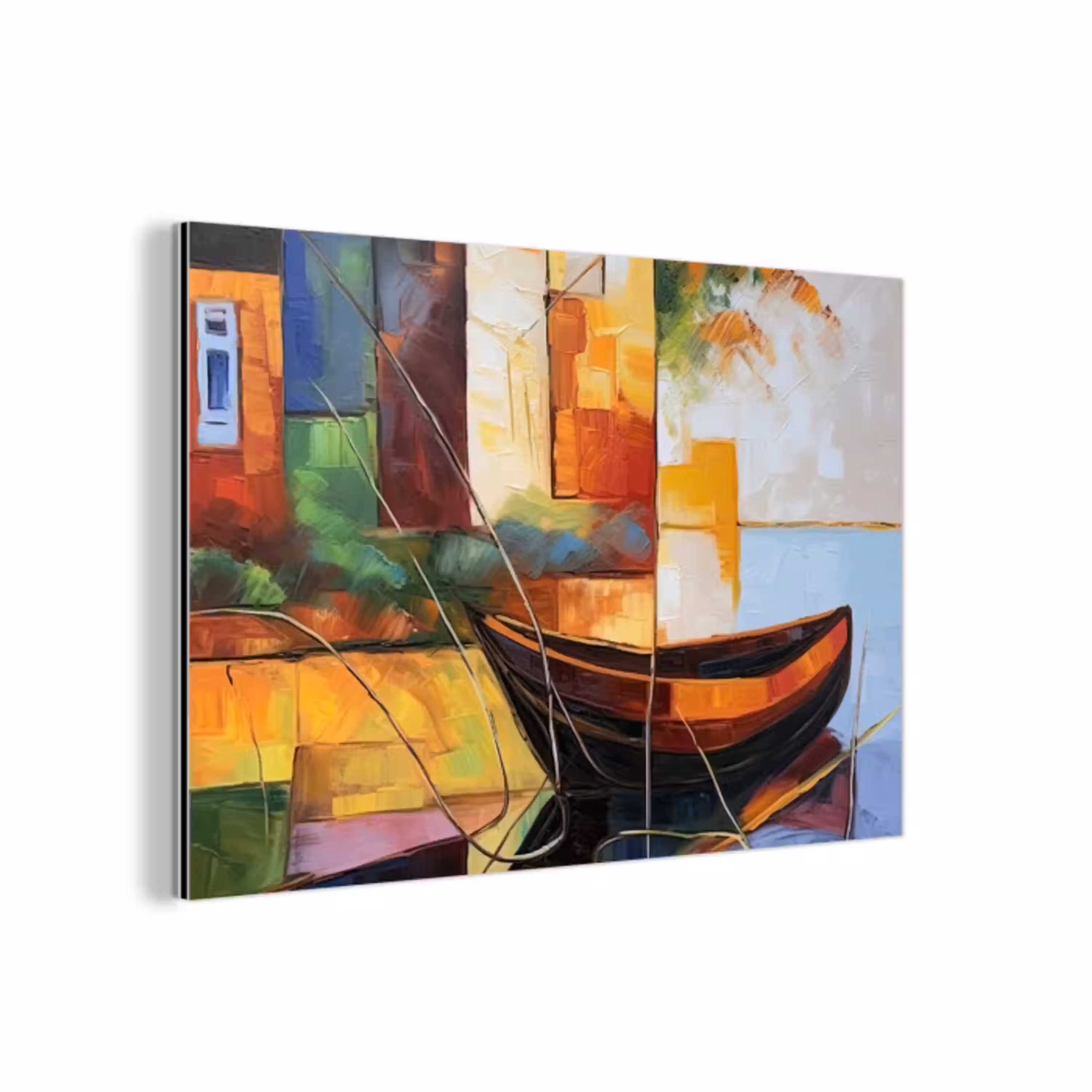 Abstract - Kunst - Boot - Kleuren aluminium wit klein -3d
