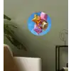 Ballonnen - Goud - Stervorm - Roze Wandcirkel behangsticker klein -sfeer2