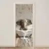 Vintage - Olifant - Badkuip - Schuim - Wilde dieren deurposter klein -3d_beige