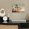 Nachtlandschap - Kamelen - Sterren - zandduinden poster papier klein -sfeer1