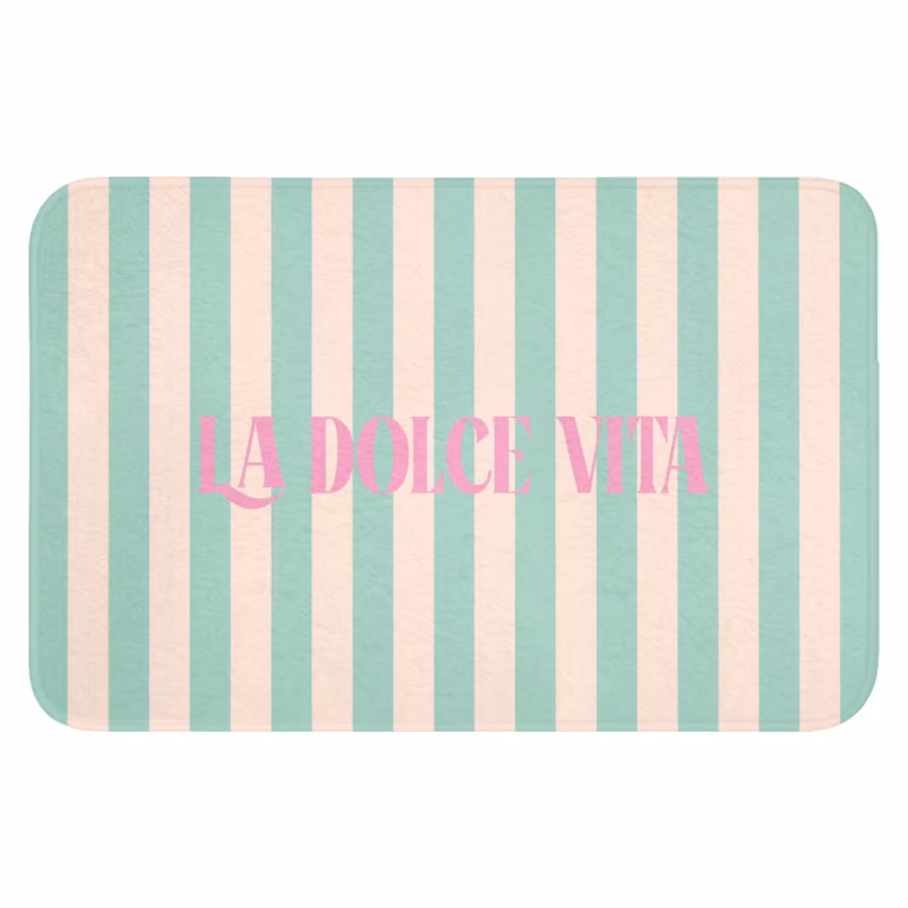 Roze - Groen - Strepen - La dolce vita WCmat klein -3d