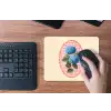Bloemen - Blauw - Lijst - Bladeren muismat rubber klein -toetsenbord