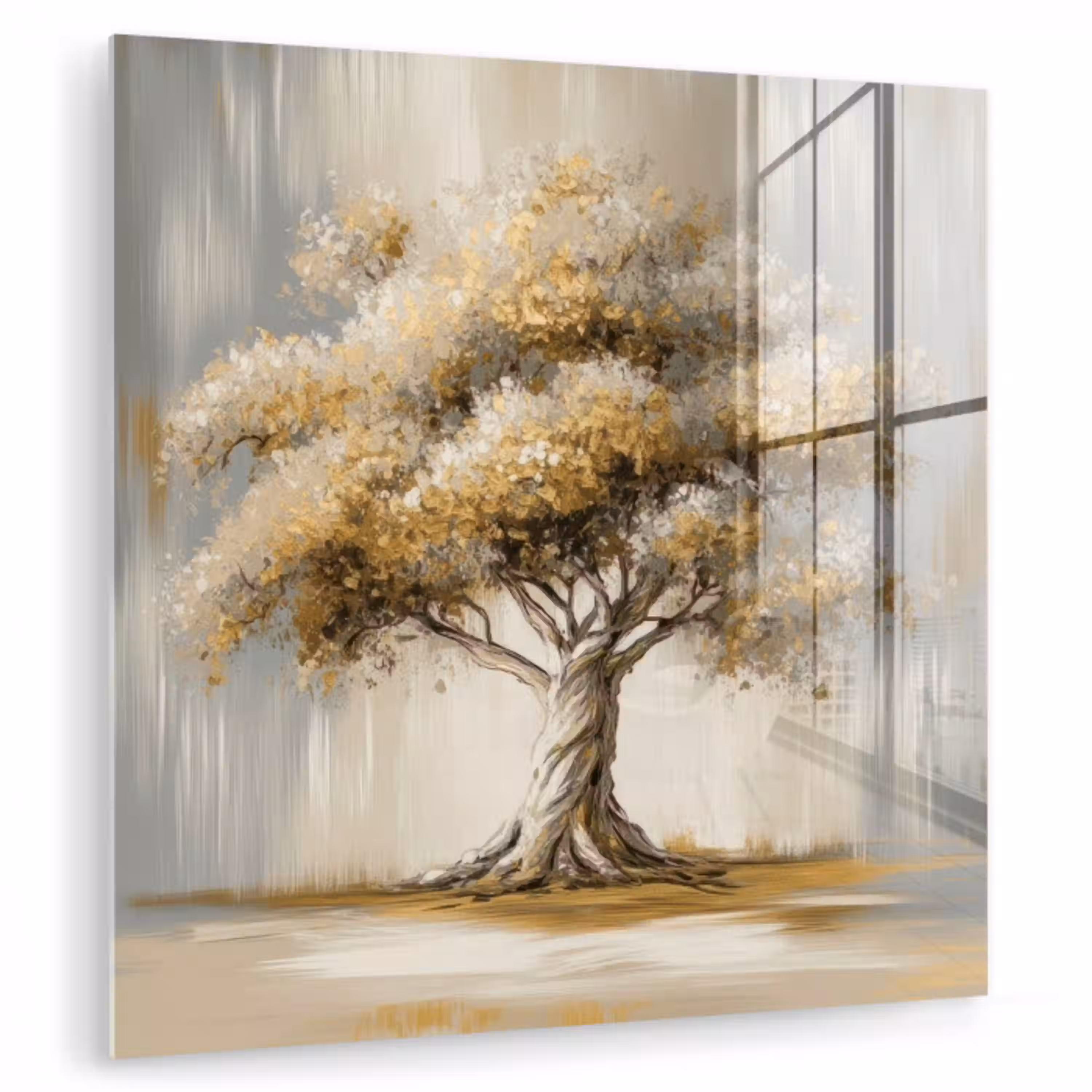 Boom - Bladeren - Abstract - Wit plexiglas 5mm klein -zzzproduct_nieuw