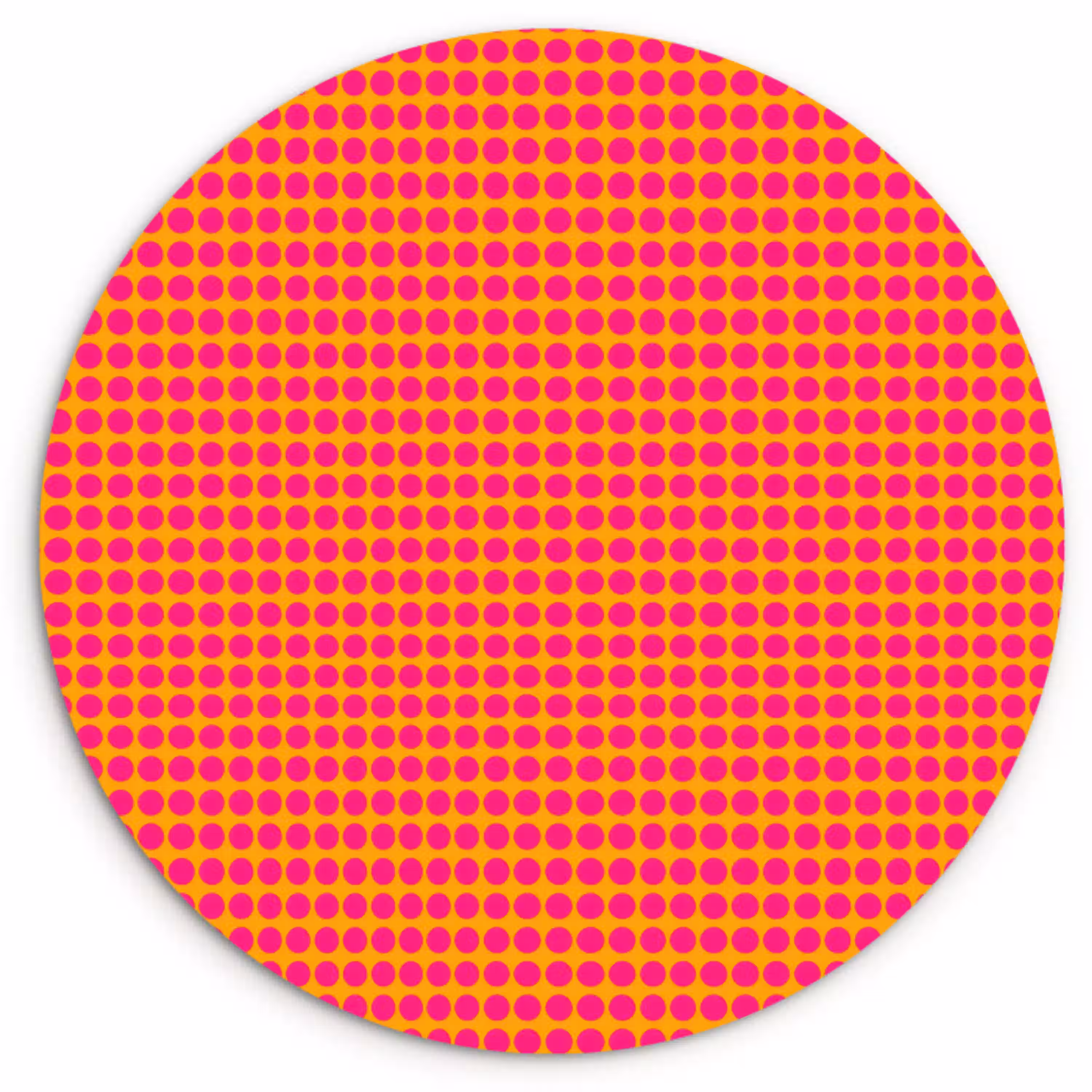 Modern - Stippen - Oranje Wandcirkel kunststof plaat 5mm dik klein 188 -3d