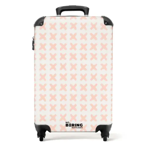 Koraalkruisjes op gebroken wit NBS - Handbagage koffer - Kinderen Unisex middel -productfoto_recht