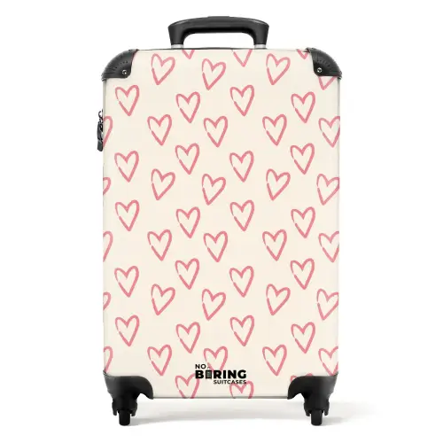 Patronen - Patroon van roze hartjes NBS - Handbagage koffer - Kinderen Unisex middel -productfoto_recht