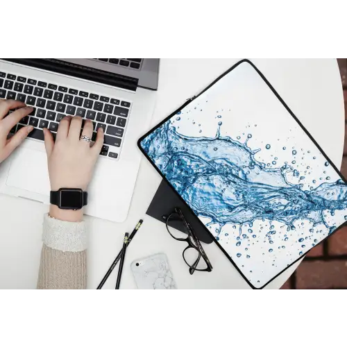 Spash - Water - Blauw laptophoes neopreen klein -bureau