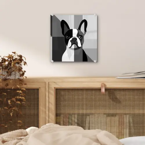 Buldog - Zwart - Abstract - Vlakken plexiglas 5mm klein -sfeer4