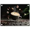 Cappuccino - Kop - Bonen - Bruin tuinposter los doek klein -3d