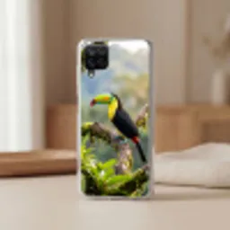 Toekan - Jungle - Natuur - Kleurrijk Telefoonhoesje Samsung Galaxy A12 klein -sfeer2