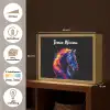 Paard - Dier - Rook - Zwart - Kleuren Light Box met batterij (Wandlamp kind) middel -USP_websiteoverzichtNL