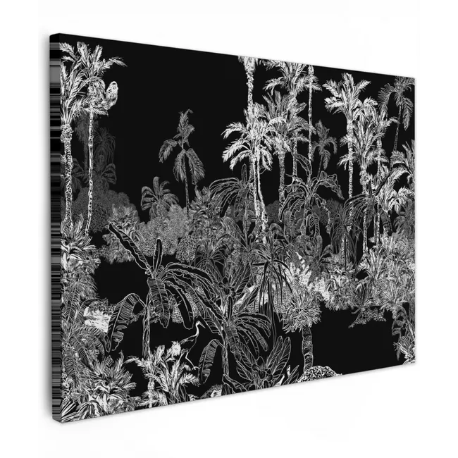 Tropisch - Jungle - Bomen - Bladeren Tuinposter op houten frame 2 cm dik klein -3d