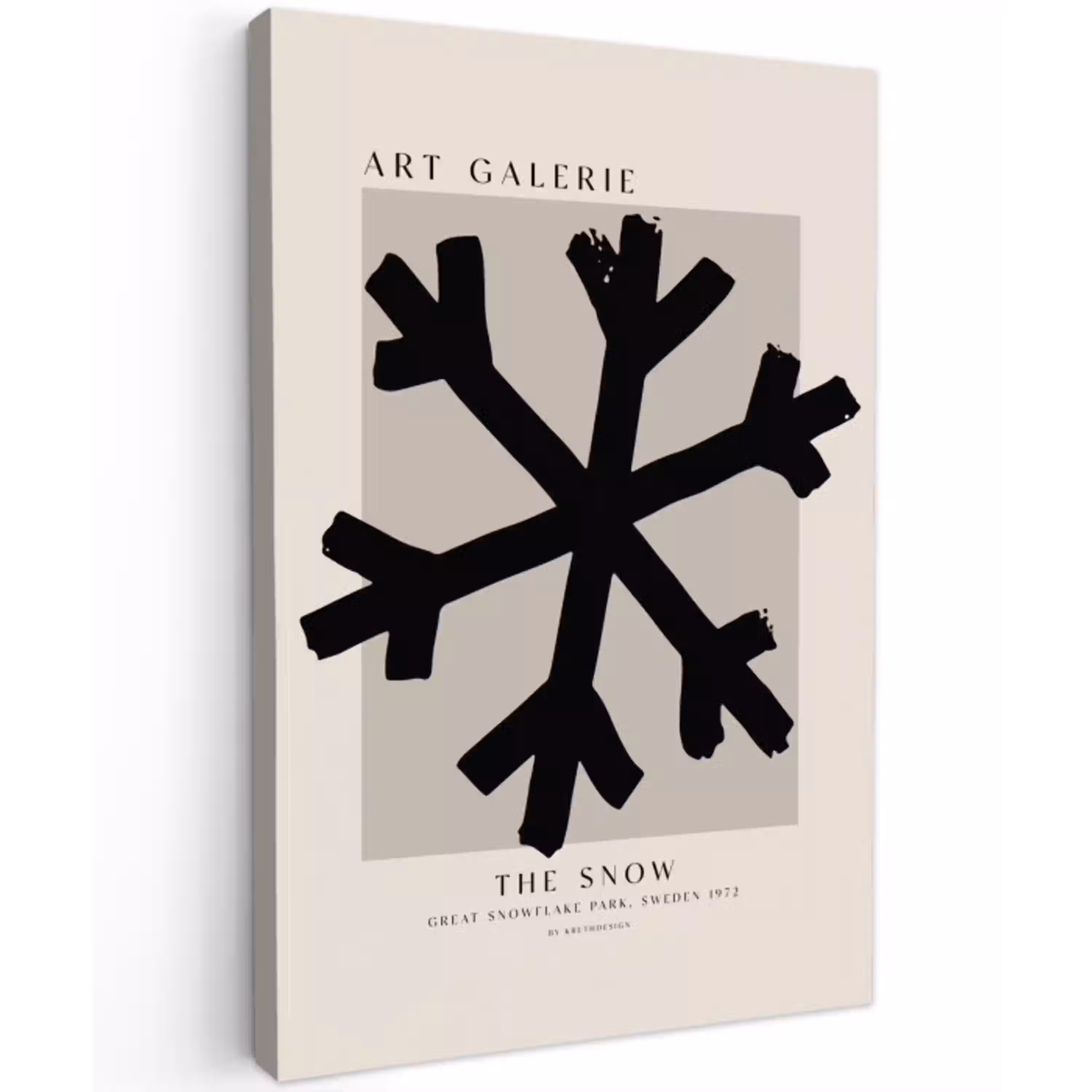 Sneeuwvlok - Kerstmis - Zwart - Feestdagen canvas 2cm klein -z3d
