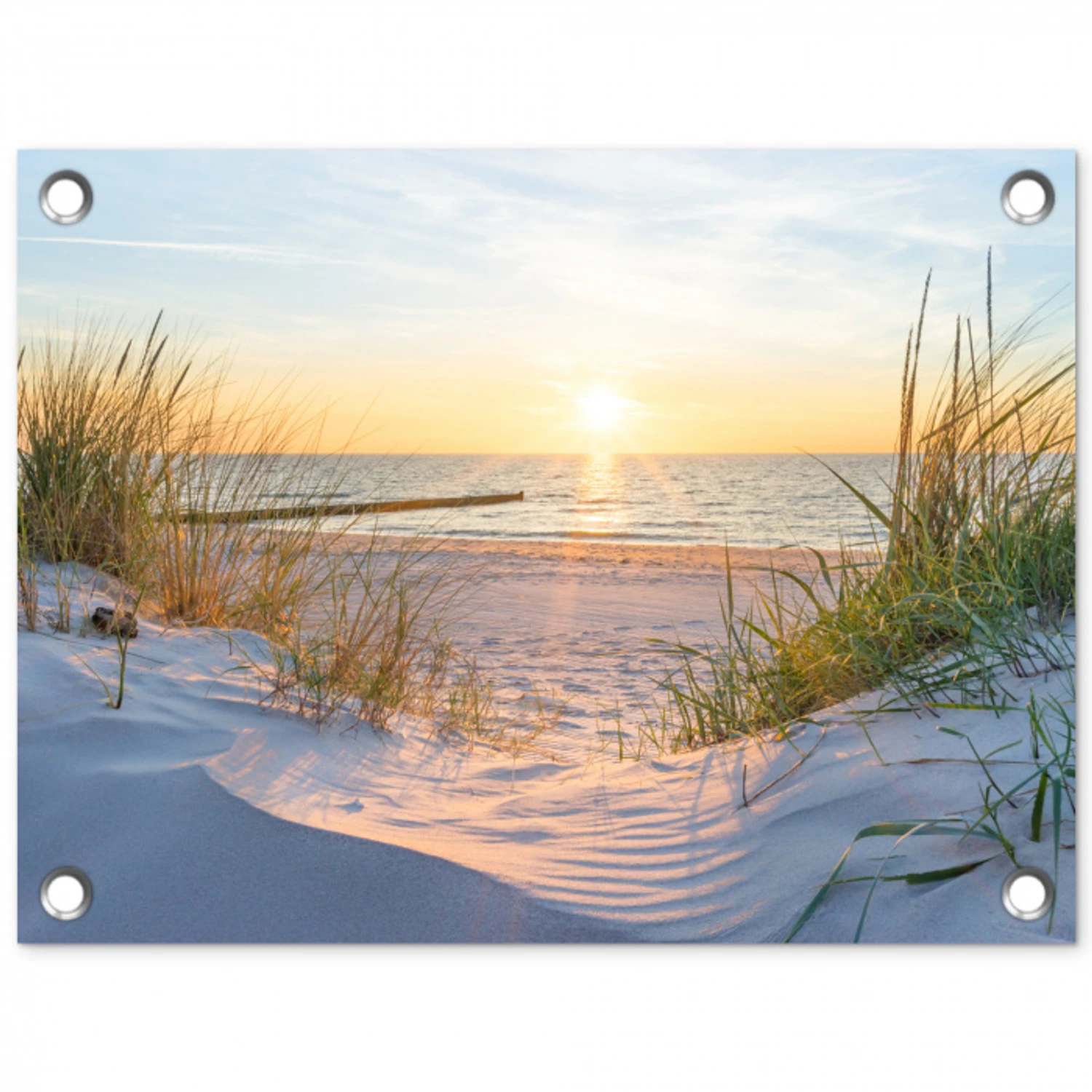 Zonsondergang aan Zee tuinposter los doek klein -3d