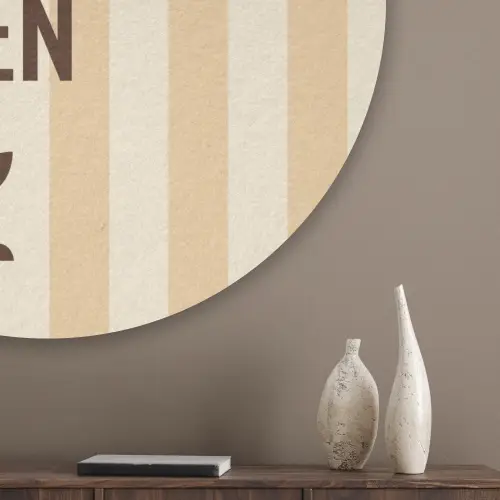 Tuin - Quote - Strepen - Zomer Akoestische PET Vilt - Rond klein -sfeer5_closeup