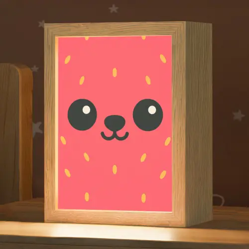 Kat - Aardbei - Cartoon Light Box met kabel klein -zzz_3d_website