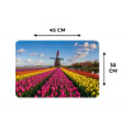Tulpen - Holland - Molen - Kleurrijk Placemat vinyl groot -specs