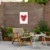 Hart - Rood - Valentijn Tuinposter op houten frame 2 cm dik klein -sfeer3