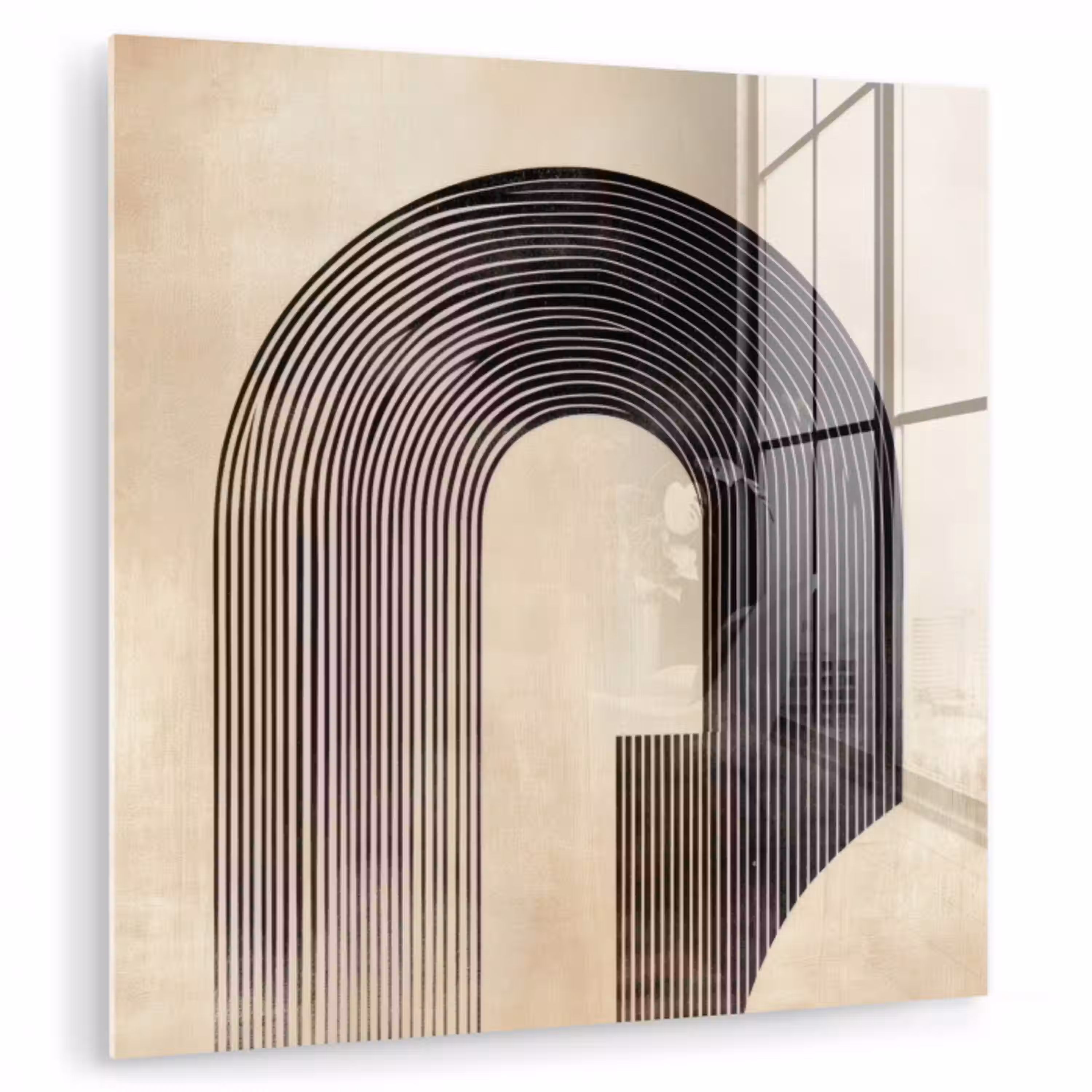 Boog -  Strepen - Minimalistisch - Zwart plexiglas 5mm klein -zzzproduct_nieuw