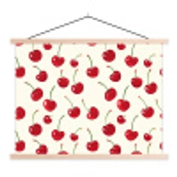 Kersen - Minimalistisch - Rood textielposter latten blank klein 122 -3d