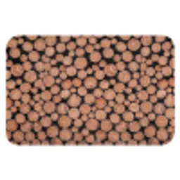 Houtblokken - Textuur - Patroon - Bruin - Rustiek Badmat klein -3d