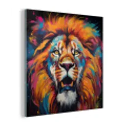 Leeuw - Graffiti - Dieren - Zwart plexiglas 5mm klein -z3d