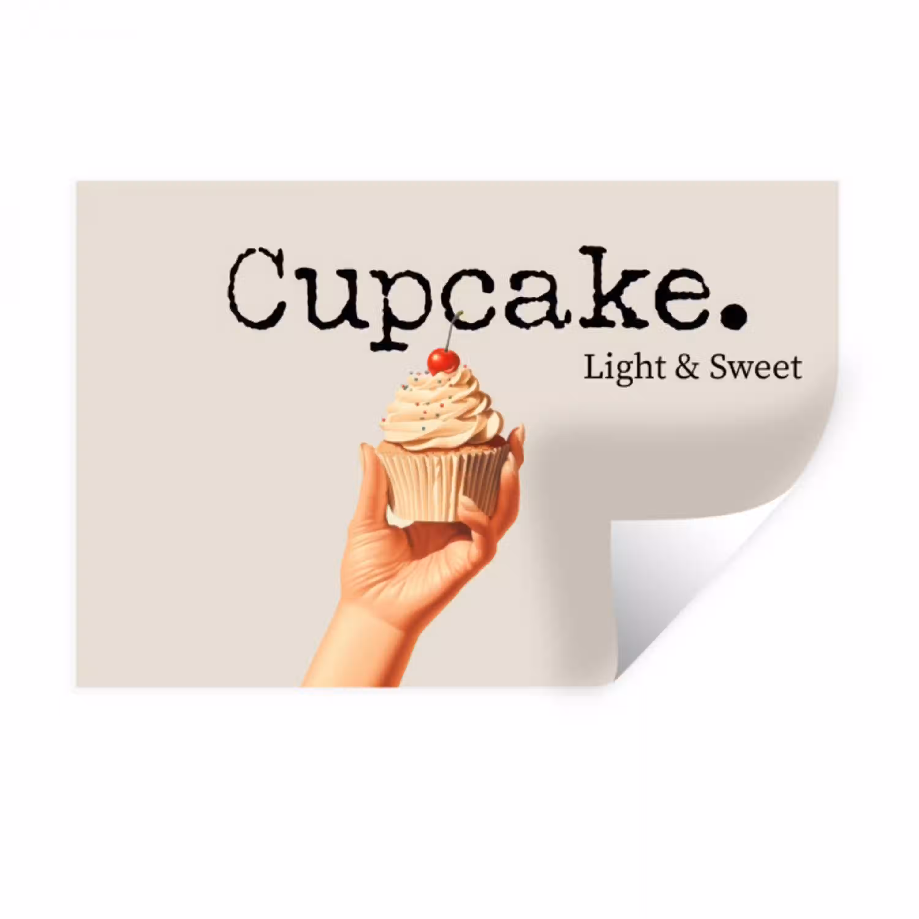 Cupcake - Zoet - Kers Muursticker klein -3d