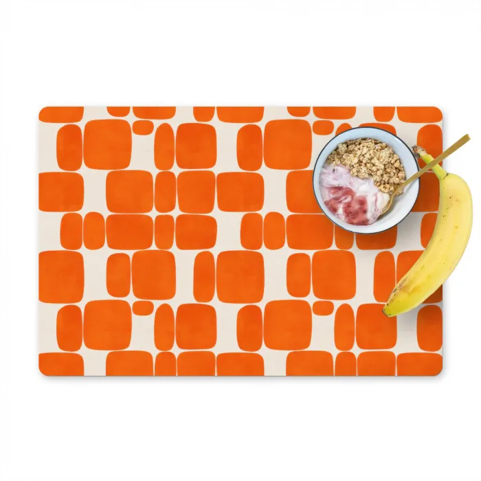 Patroon - Retro - Oranje Placemat vinyl groot 368 -zzzproduct_Kitchenyeah-website