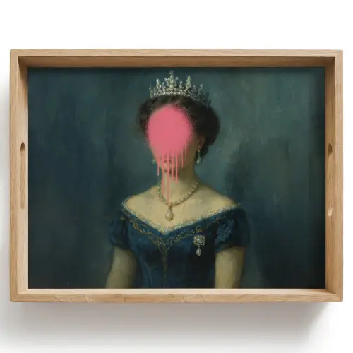 Kroon - Roze druipend verf - Portret Dienblad Rechthoek middel -z3d_shopping