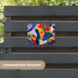 Vormen - Abstract - Stippels - Blauw tuinposter los doek klein -sfeer3
