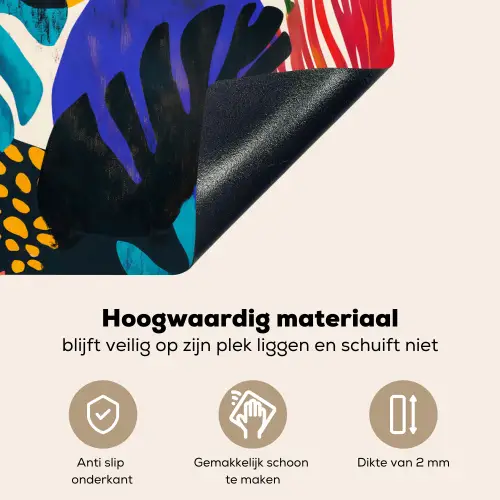 Bladeren - Vormen - Abstract - Kleurrijk Inductie beschemer met haakjes klein -ky-onderkant-nl