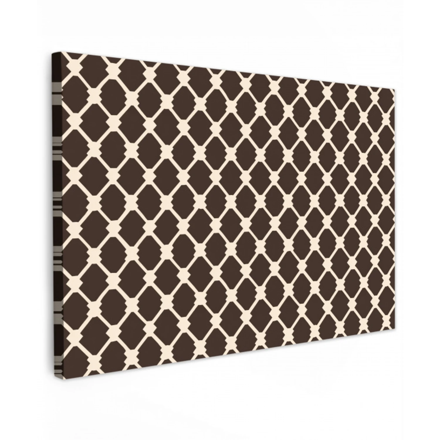 Bruin - Ruitpatroon - Geometrisch canvas 2cm klein 34 -z3d